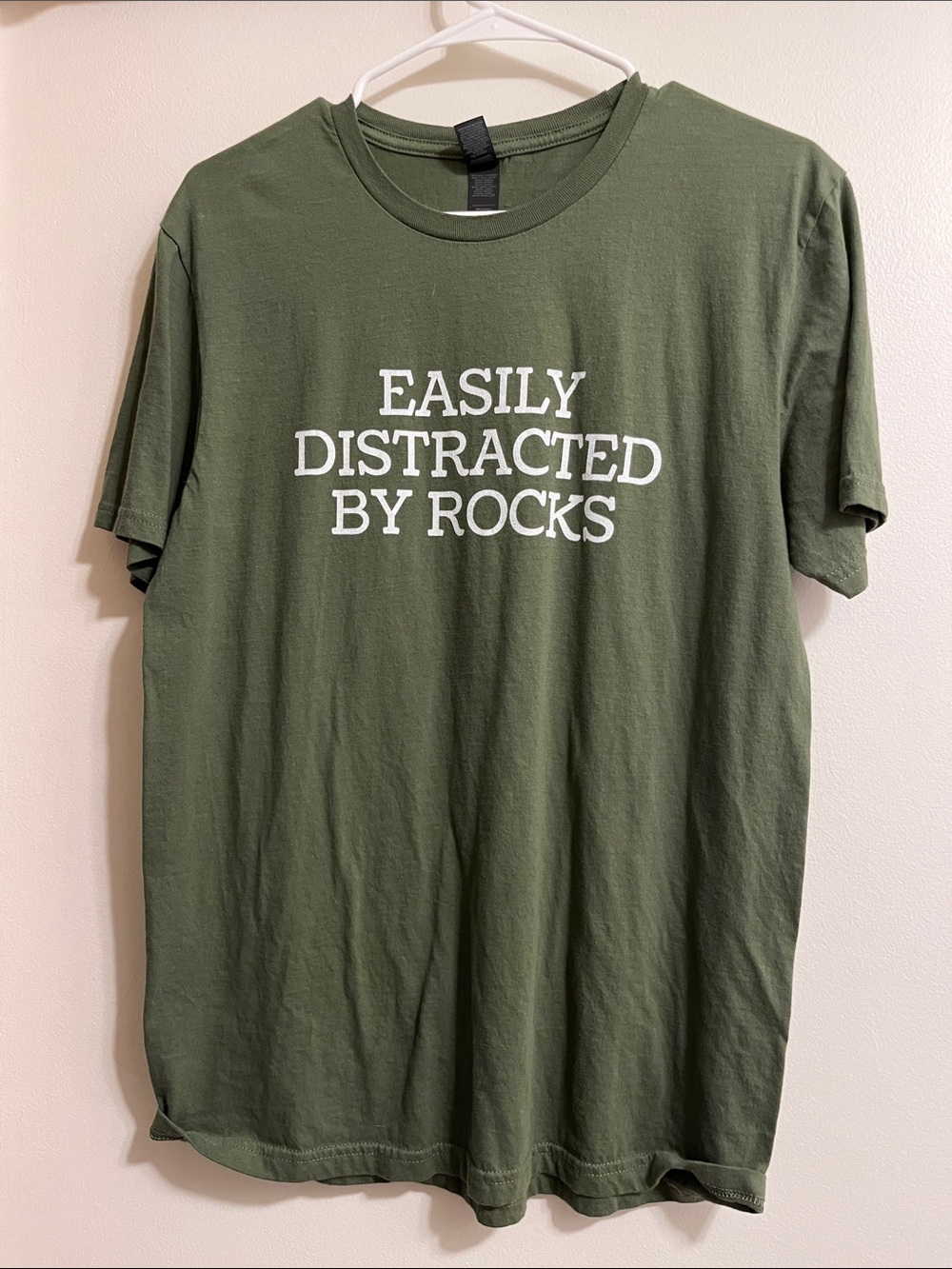 Gildan Olive Green Short-Sleeve Tee with White Text